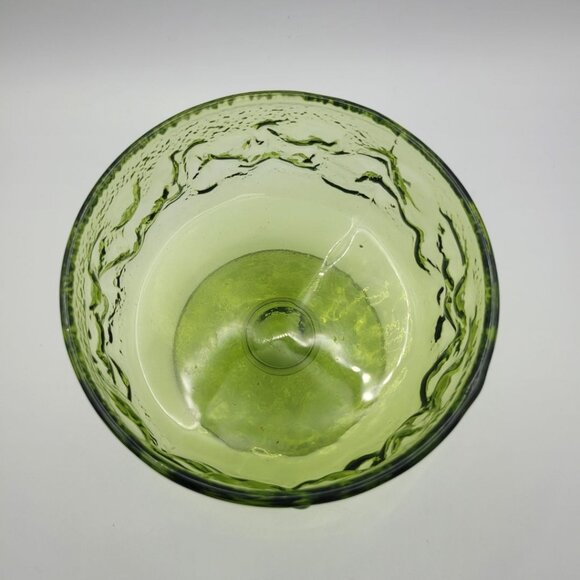 Anchor Hocking Lido Milano Avocado Green Foot Sherbet Dessert Bowl Dish Vintage - Picture 3 of 8